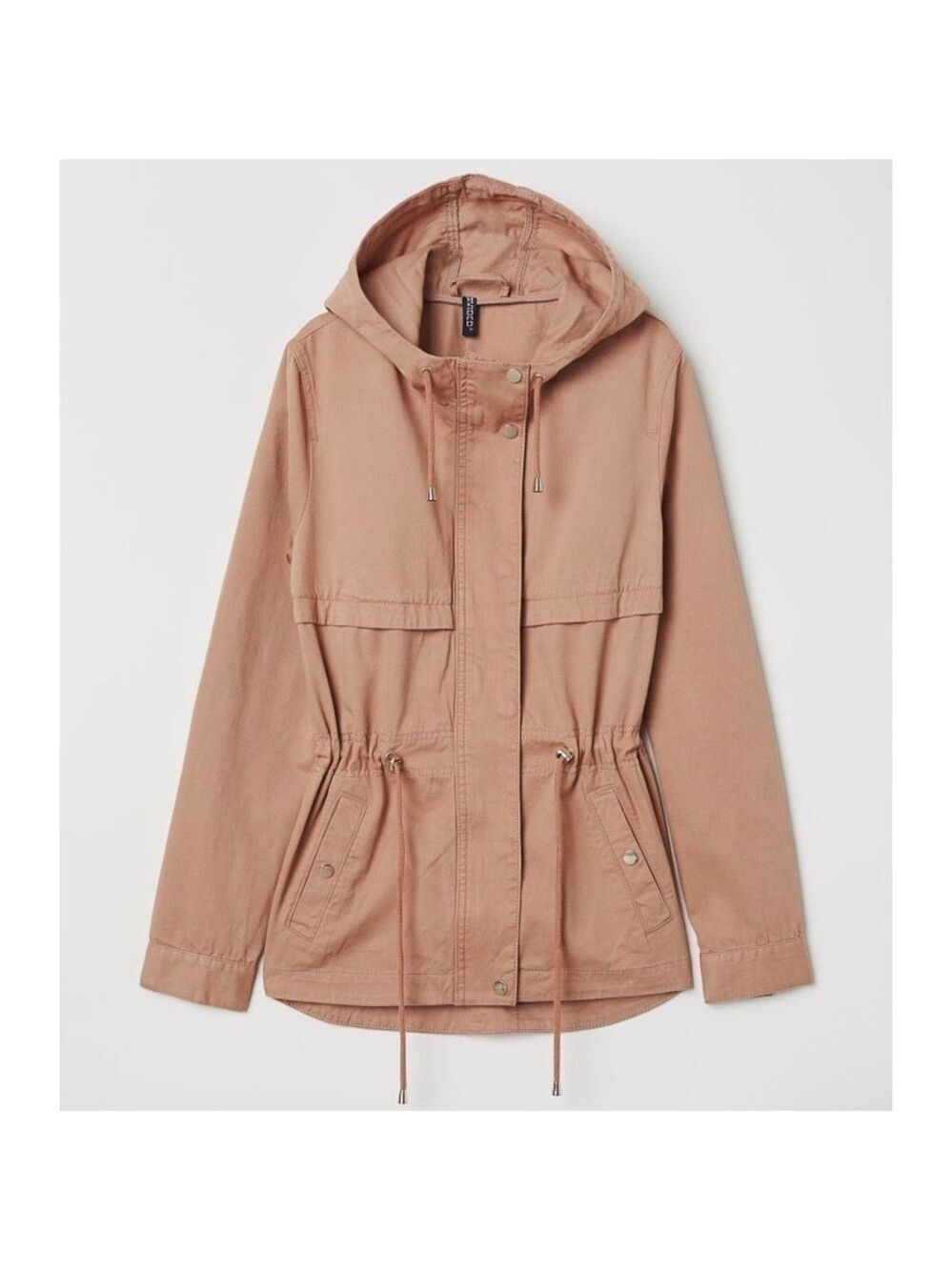 NEW H&M Divided Short Cotton Twill Parka Jacket